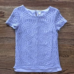 J. Crew lace short sleeve top
